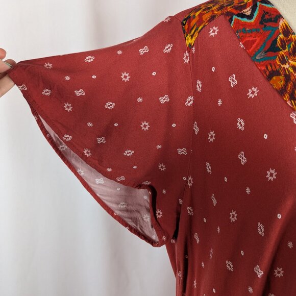 Torrid Skater Dress Orange Black Southwestern Style Mini Challis Plus Size 1 - Picture 4 of 12